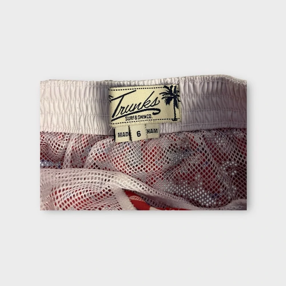 Trunks Surf & Swim Co Fish Allover Red Swim Trunks